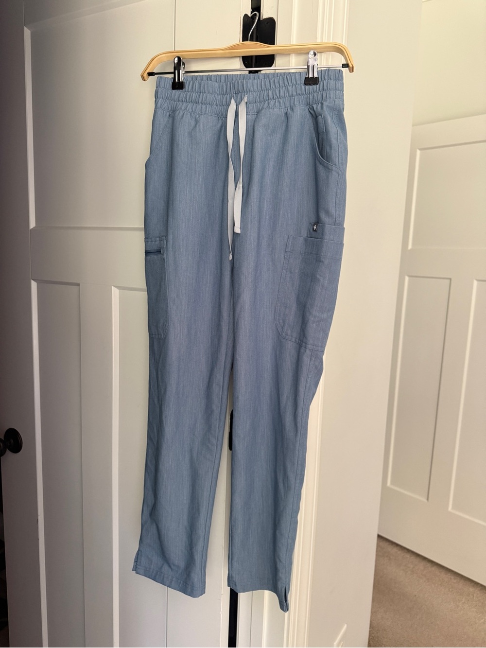 Figs Yola High-Rise Slim Scrub Pants blue Heather indigo‎